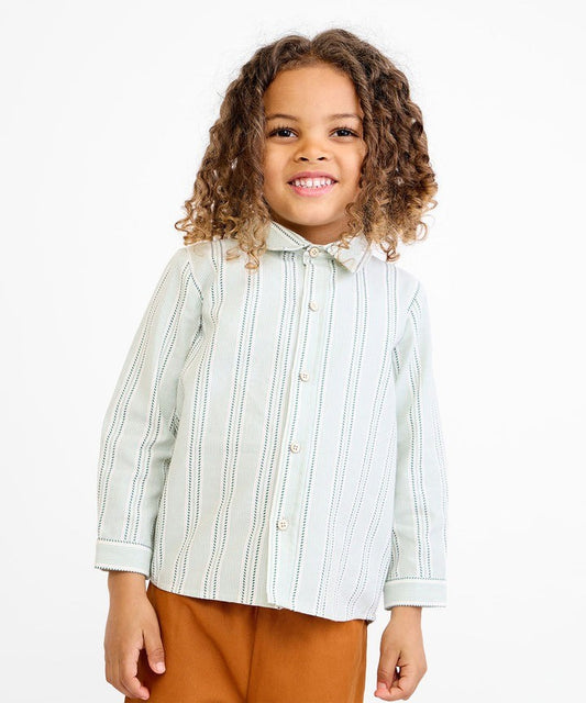 Jeffie Shirt, Sage Chevron Stripe|9210