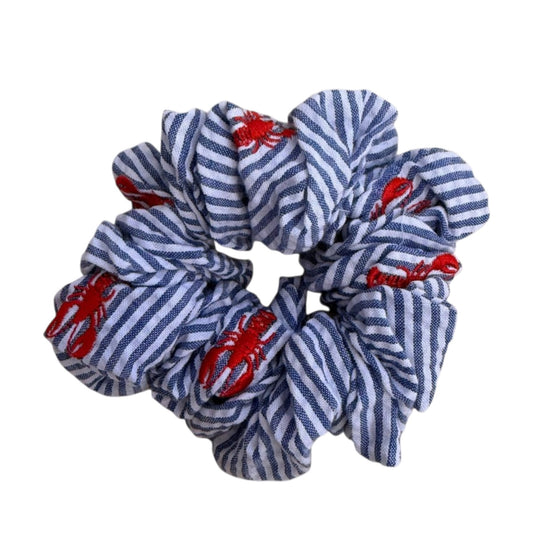 Blue with Red Lobster Scrunchie