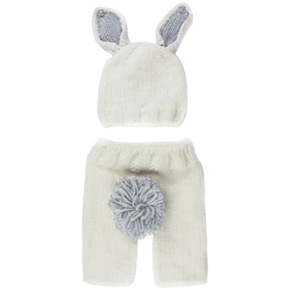 Newborn Set Bunny Hat & Pant Baby Outfit Gift - Grey