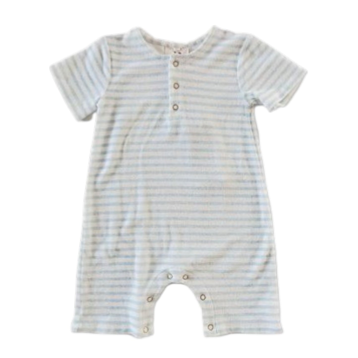 Walker Terry Romper - Blue & White Stripe