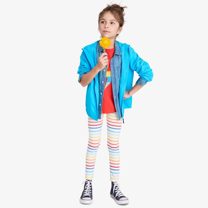 Classic Legging- Ivory Rainbow Sunrise Stripe|5127