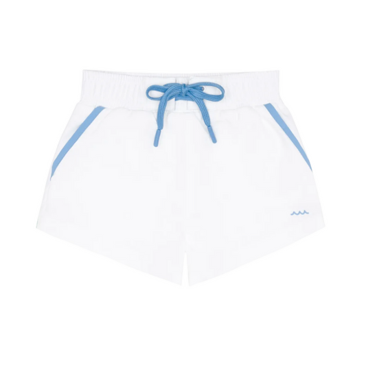 Boys shell white boardie with multi stripes|11473