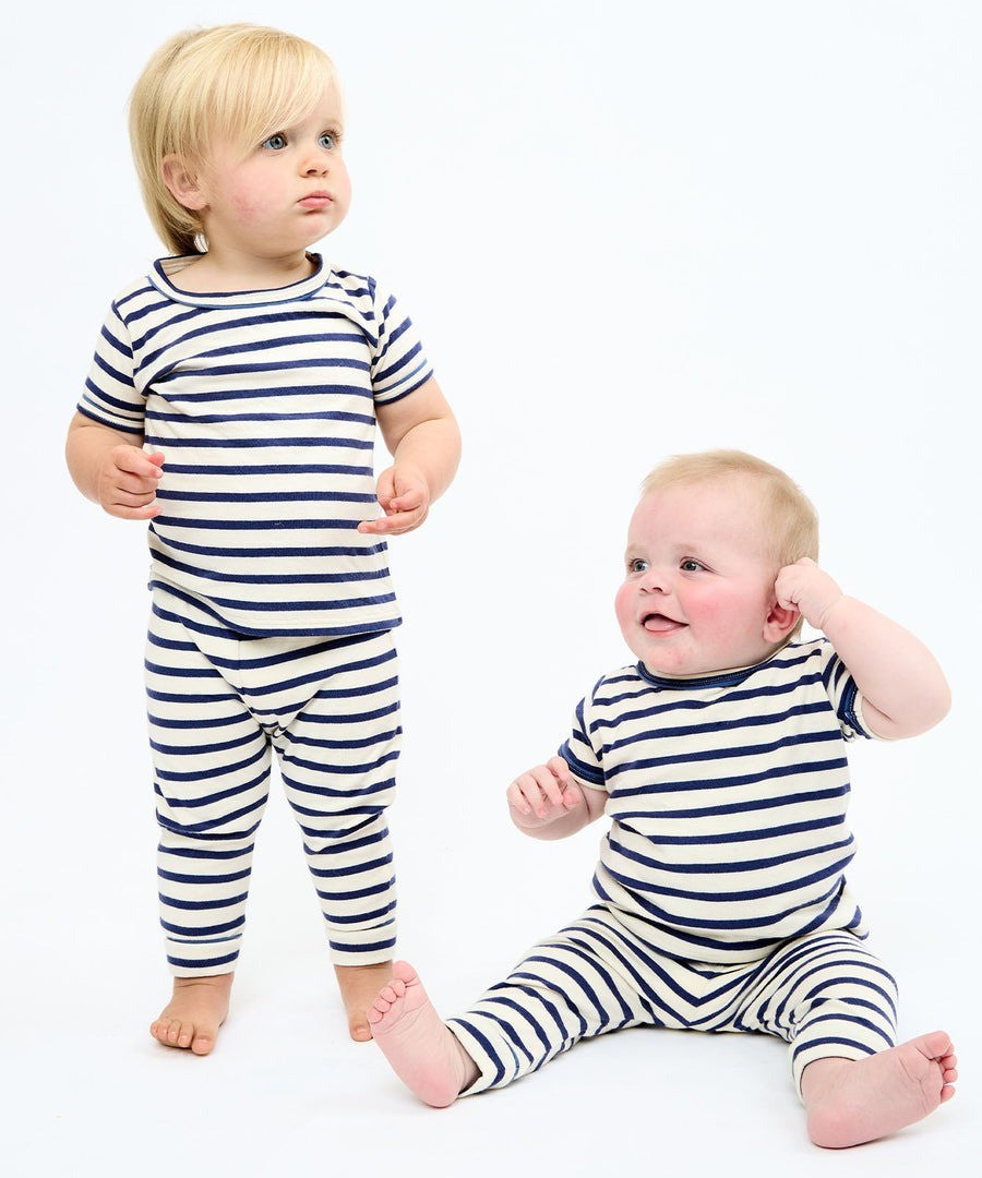 Willie Baby T-Shirt, Navy Stripe|10512