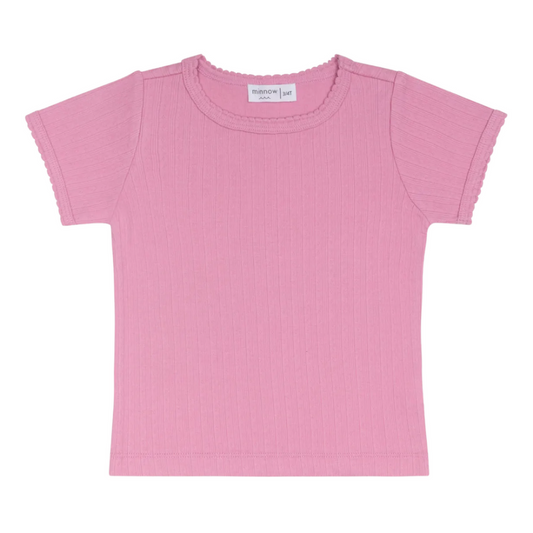 Girls blush pointelle puff sleeve shirt|11451