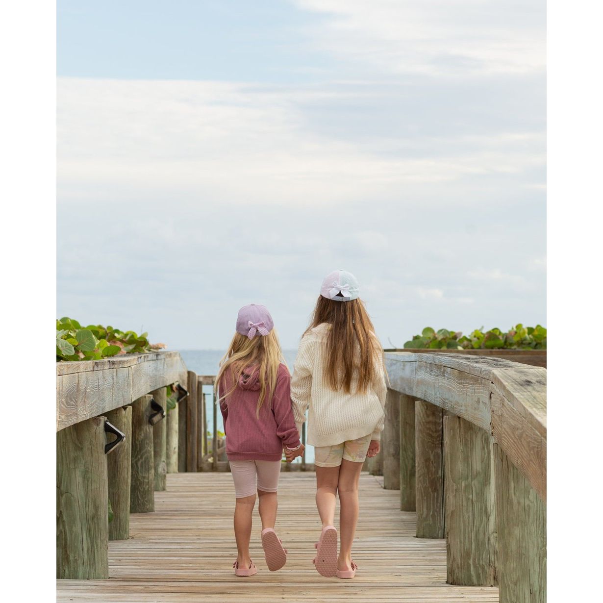 Girls' Multicolor Seersucker Bow Baseball Hat|8098