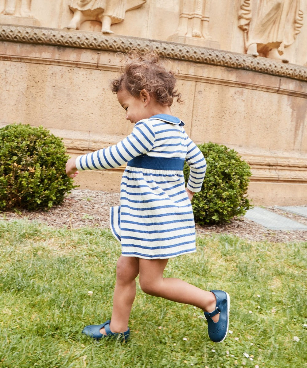 Marie Clare Baby Dress, Navy Stripe|9248