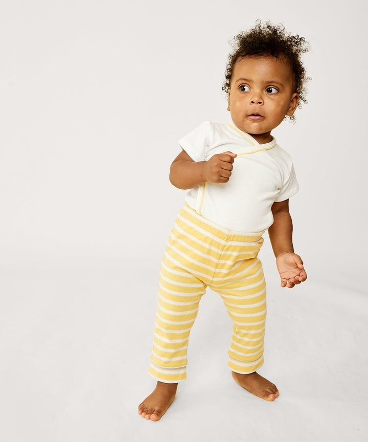 Crossbody Short Sleeve One-Piece - Yellow Piping|9501