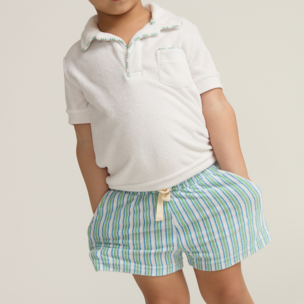 Boys tamarin stripe french terry short|11420