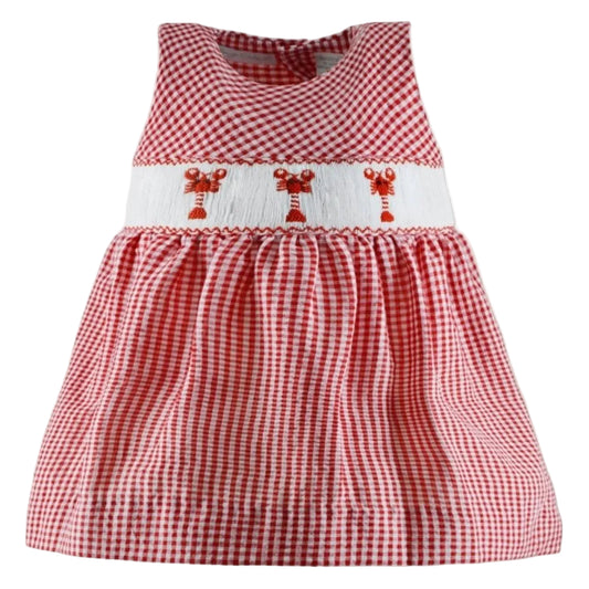 Lobster Seersucker Dress Red|11592