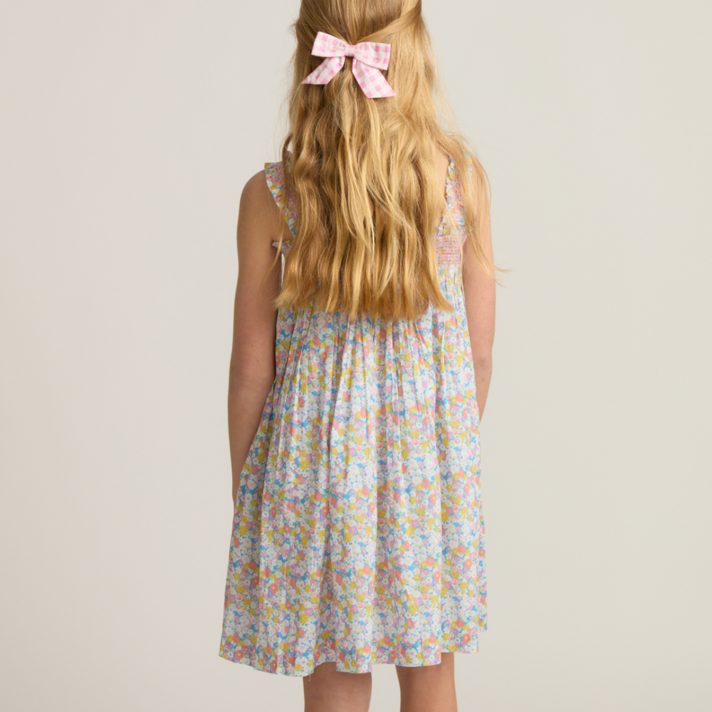 Girls jasmine blossom smocked ruffle strap dress|11463