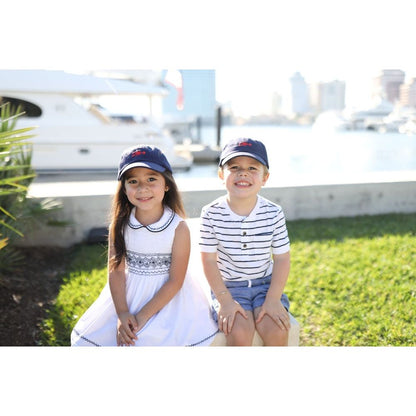 Girls' Lobster Bow Baseball Hat- navy|8091