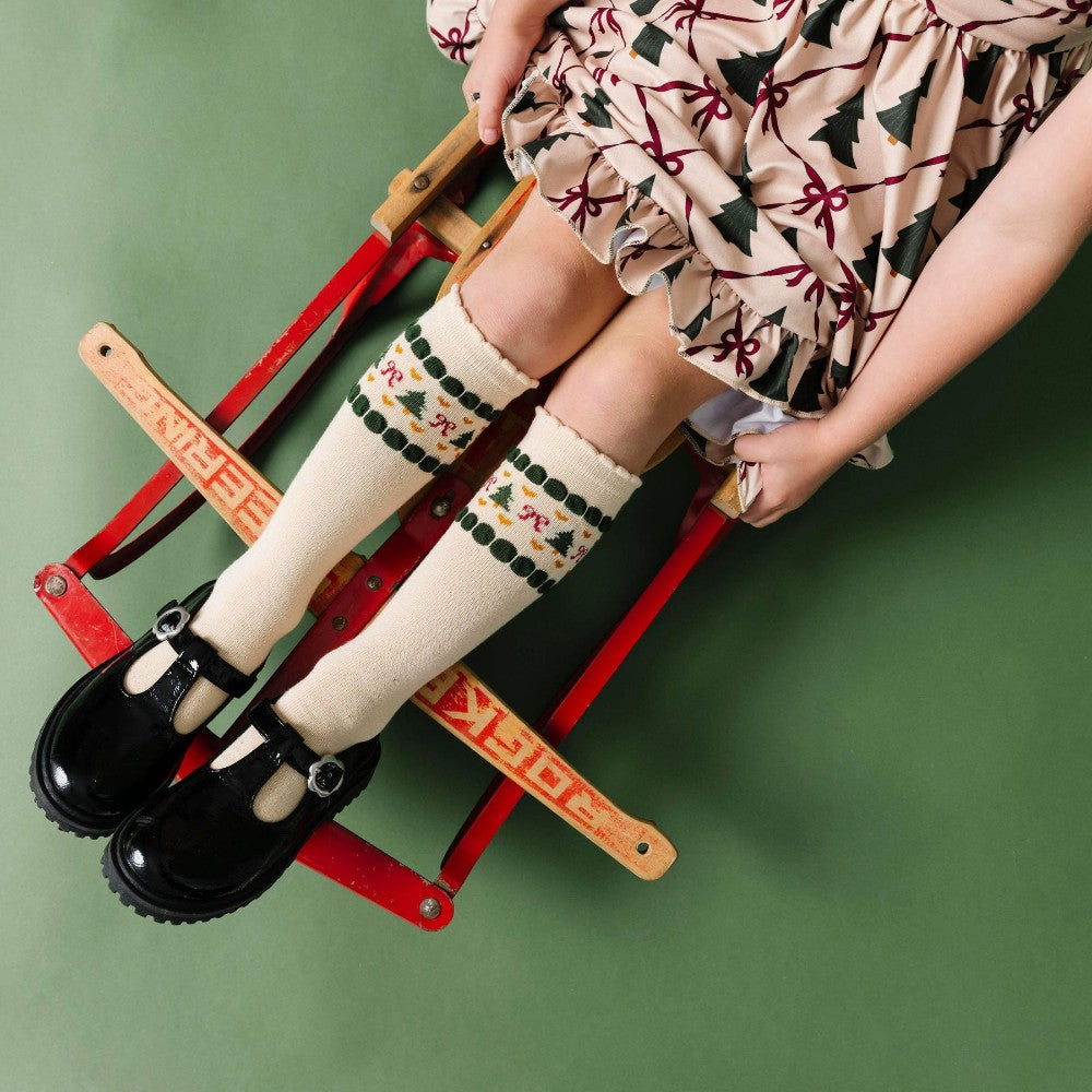 Vanilla Fair Isle Knee Socks|10396