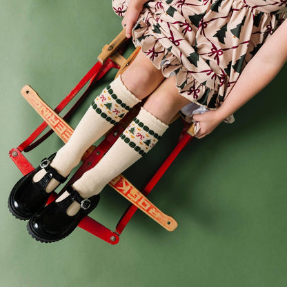 Vanilla Fair Isle Knee Socks|10396