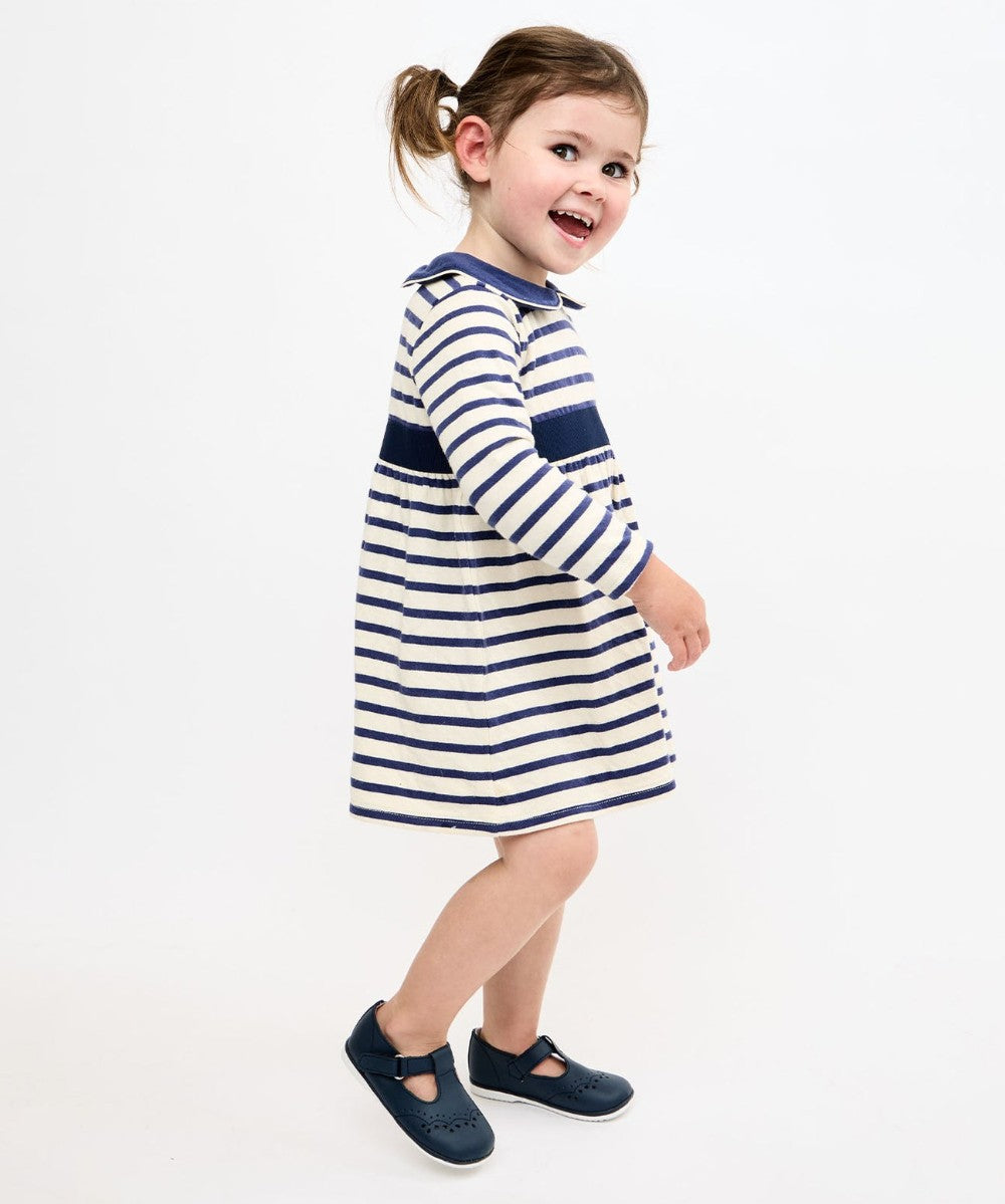 Marie Clare Baby Dress, Navy Stripe|9252