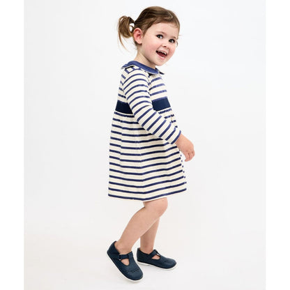 Marie Clare Baby Dress, Navy Stripe|9252