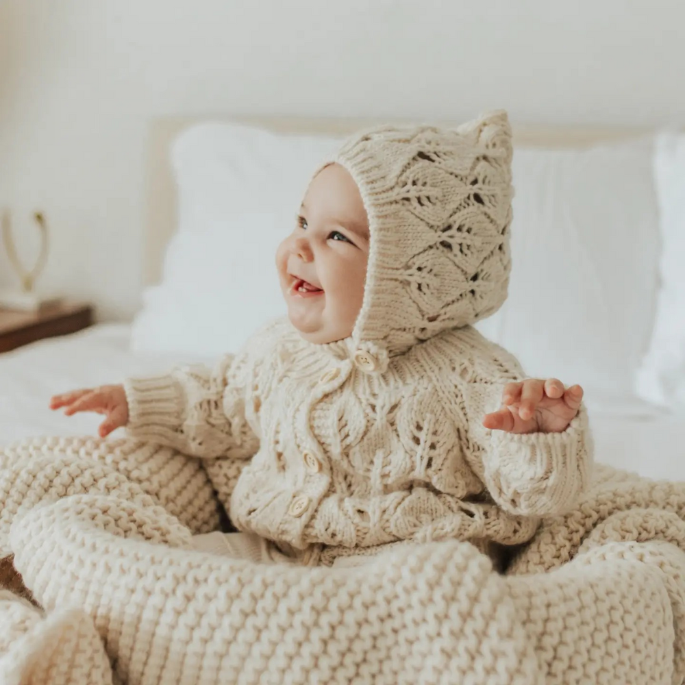Leaf Lace Bonnet- Natural|12194