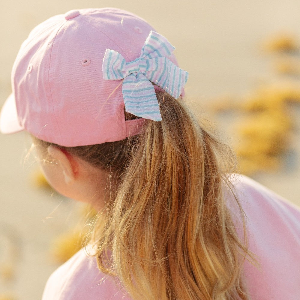 Junior Rainbow Sparkle Bow Baseball Hat- pink|8122