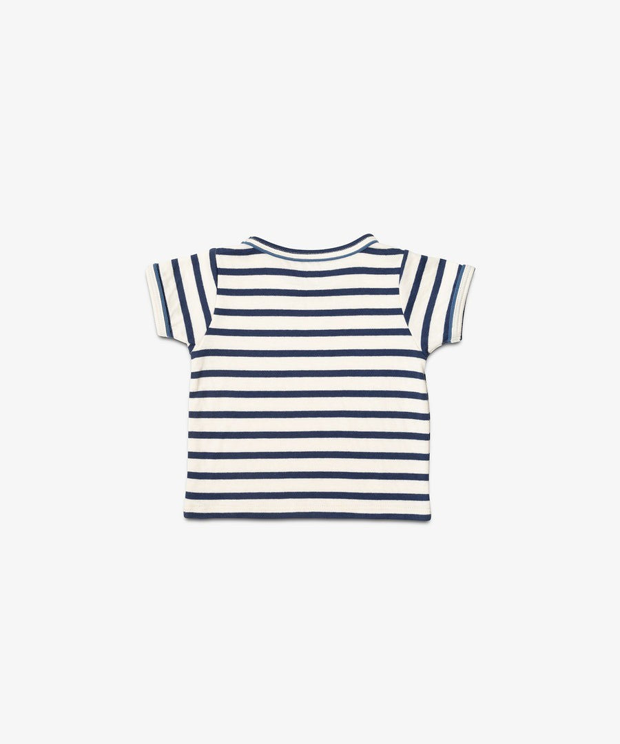 Willie Baby T-Shirt, Navy Stripe|10516