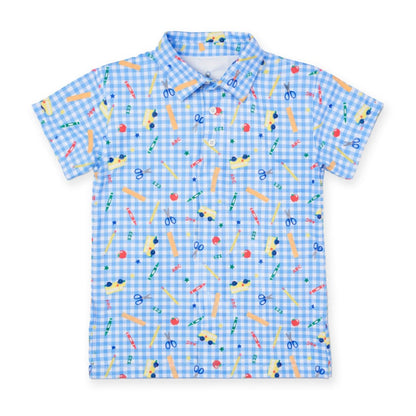 School Print Performance Knit Polo|12894