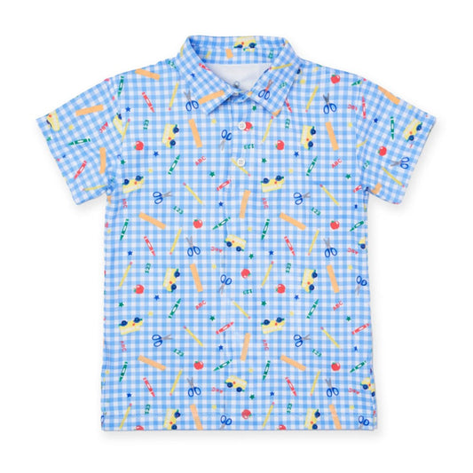 School Print Performance Knit Polo|12894