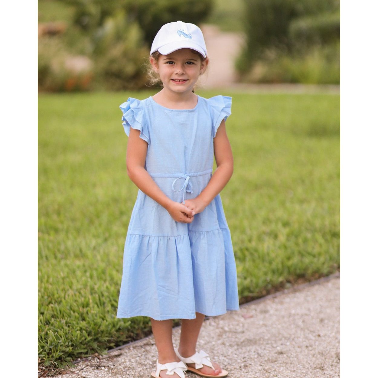 Girls' Glass Slipper Bow Baseball Hat- white|8073