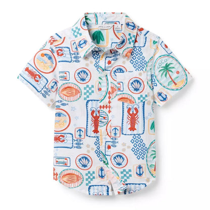 Multicolor Lobster Short Sleeve Shirt