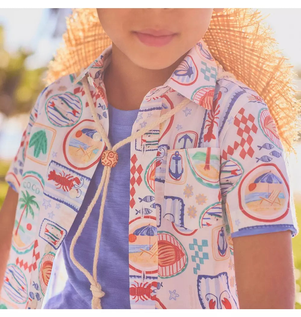Multicolor Lobster Short Sleeve Shirt