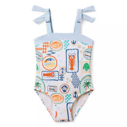 Multicolor Ocean Bow 1 Piece