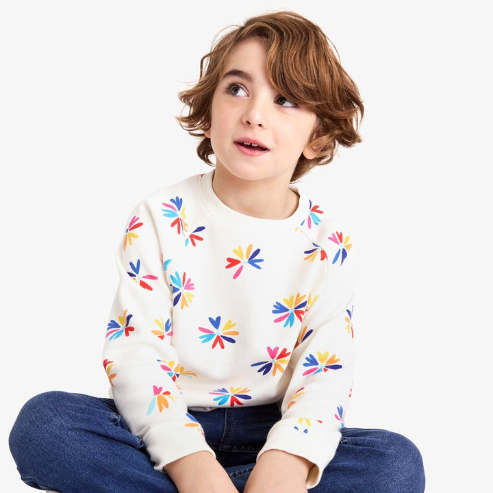 Sweatshirt In Cloud Rainbow Heart Bloom|5130
