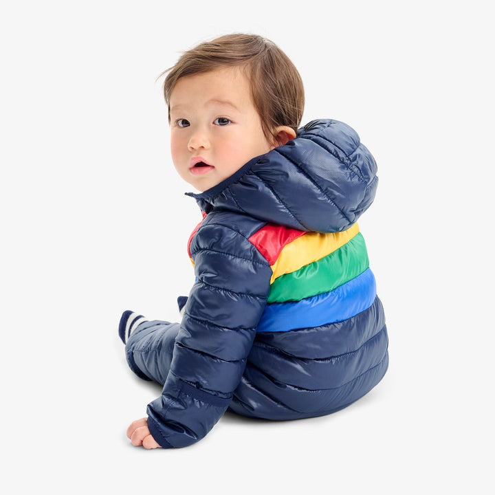 Navy Bold Rainbow Puffer Suit|5569
