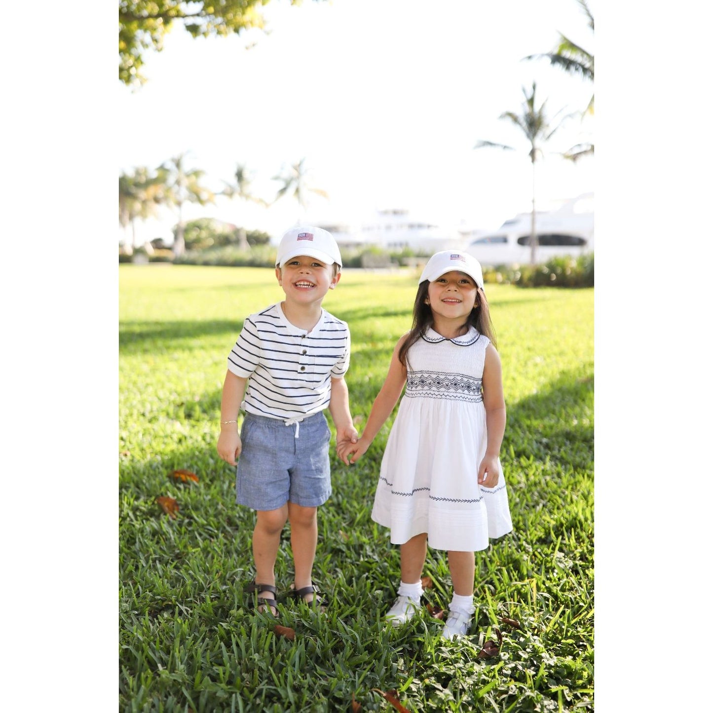 Junior American Flag Baseball Hat- white|8296