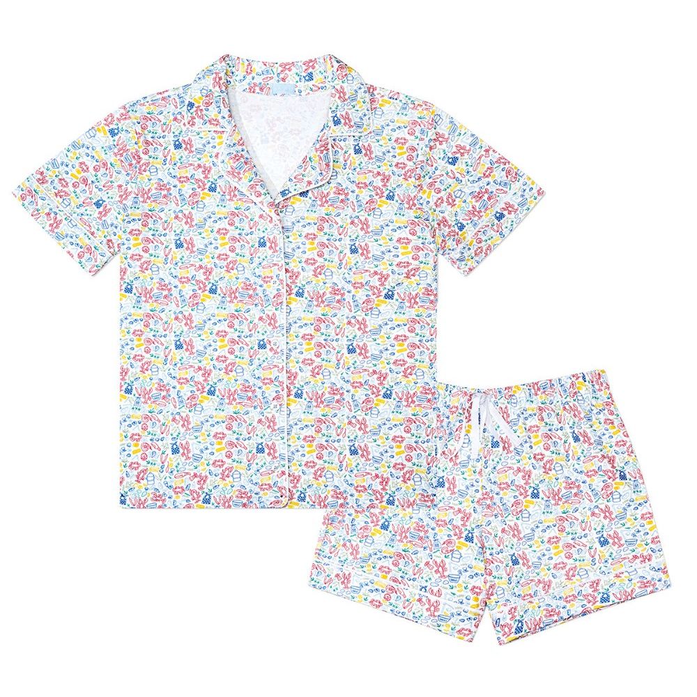 Lobster Bake Women’s Button Front Short Pajama Set|8864