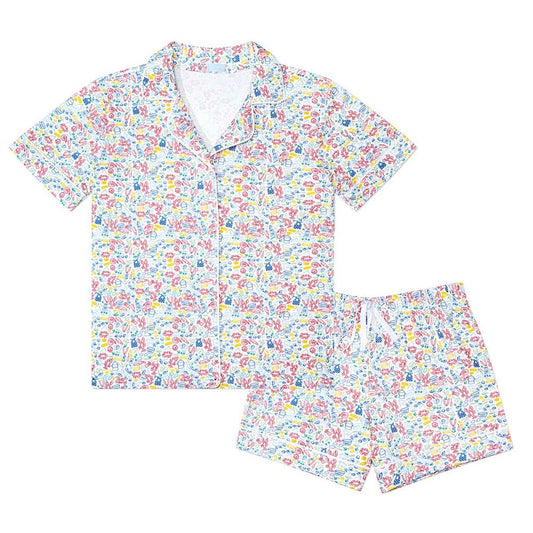 Lobster Bake Women’s Button Front Short Pajama Set|8864