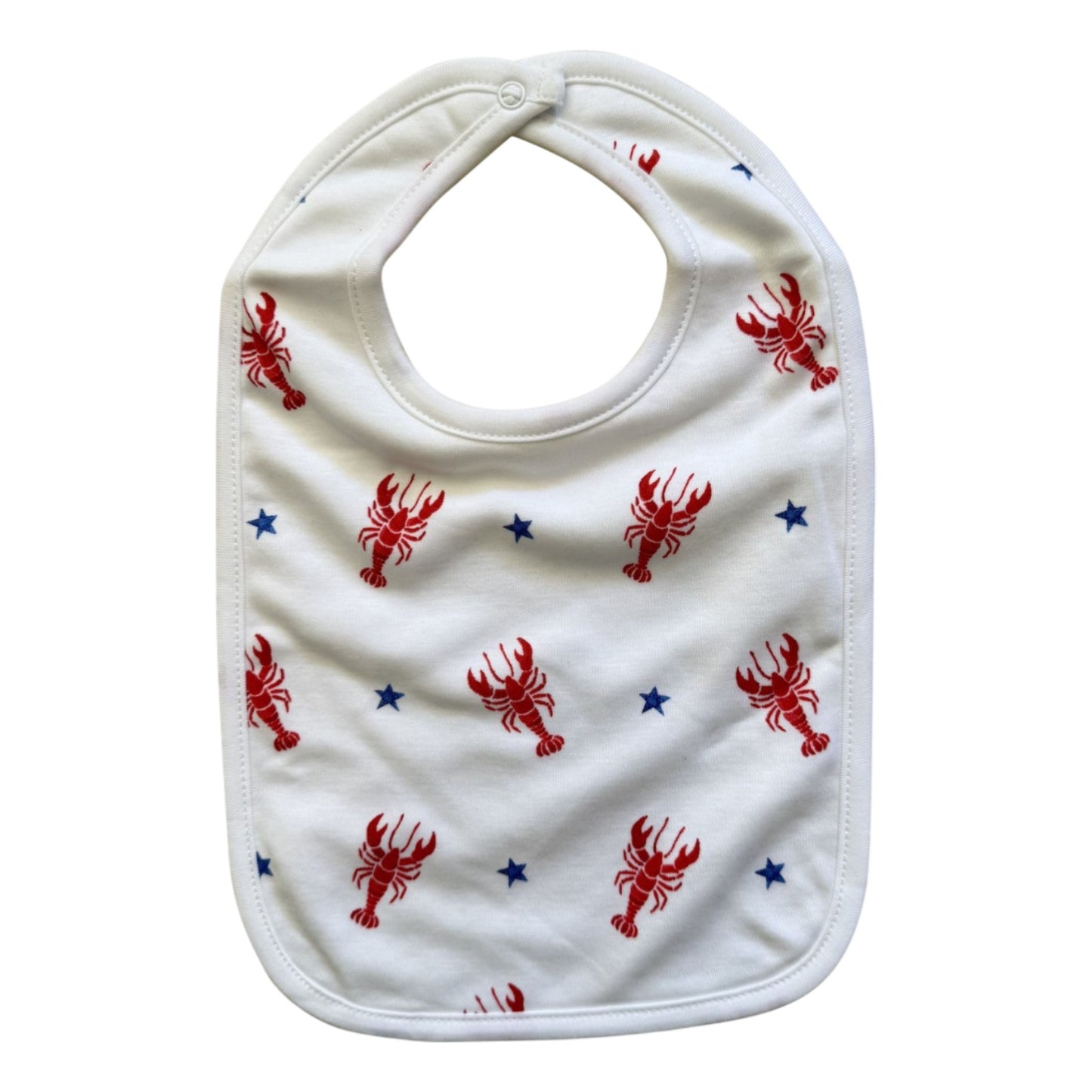 Lobsters + Stars Baby Bib