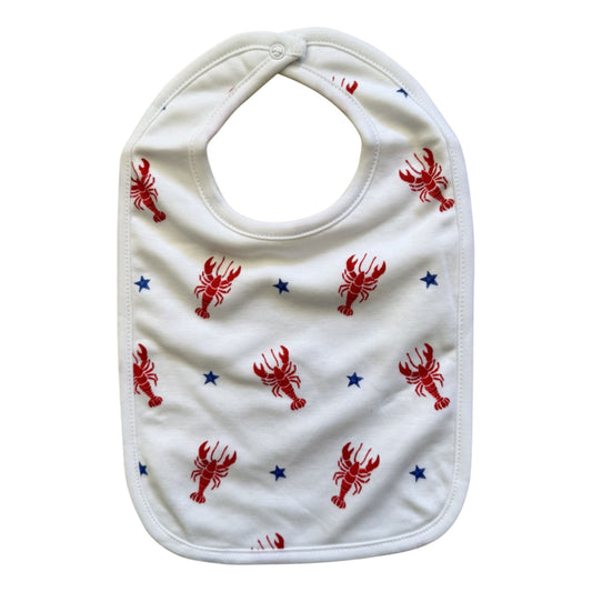 Lobsters + Stars Baby Bib