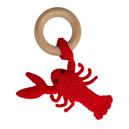 Lobster Bamboo Crochet Rattle|13309