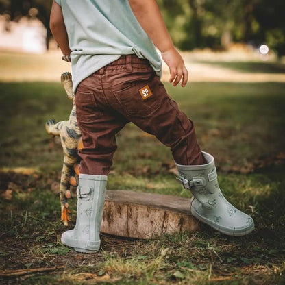 DINO ROAR WATERPROOF RAIN BOOT SAGE GREEN|10280