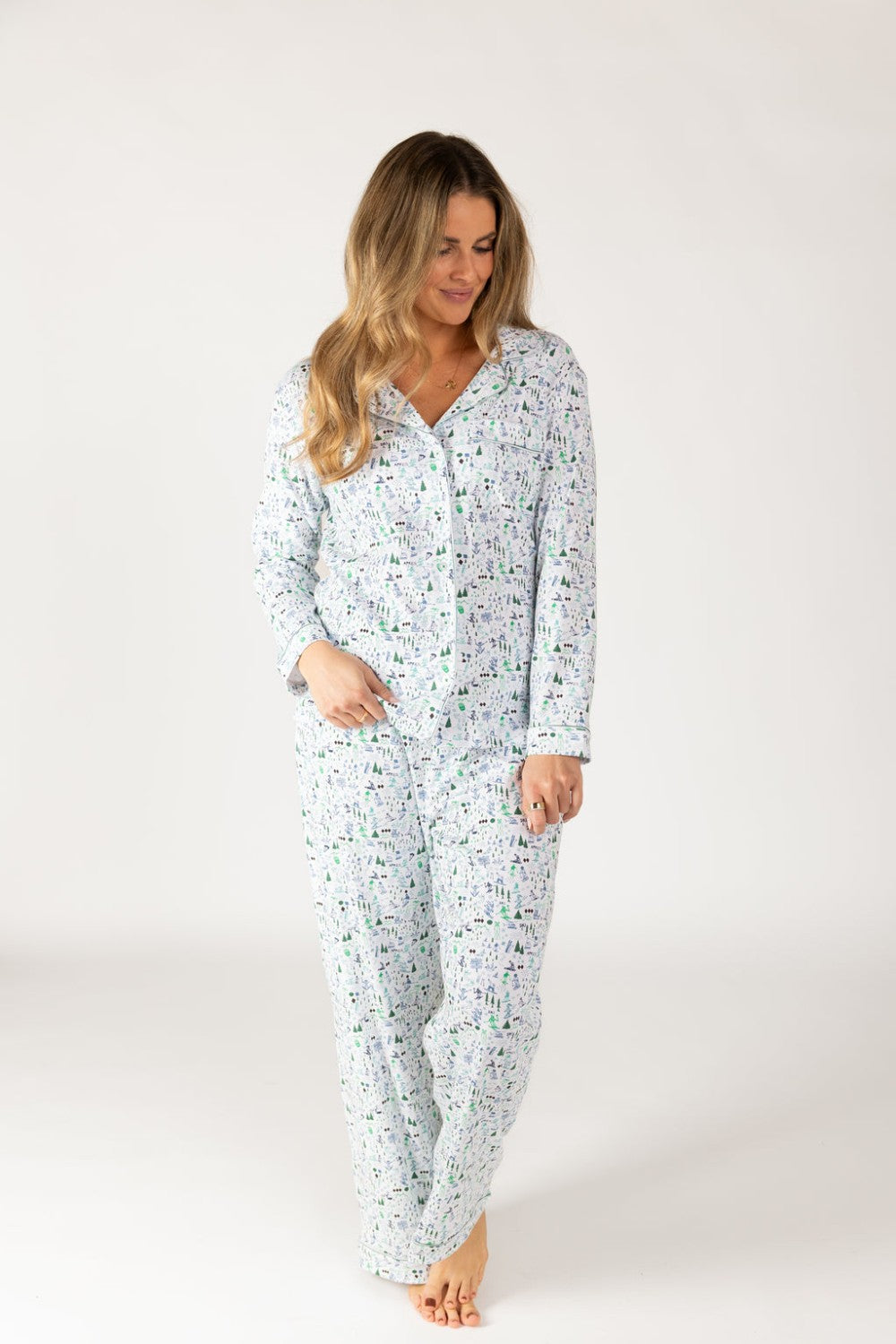 Après Ski Women’s Button Front Pajama Set|10549
