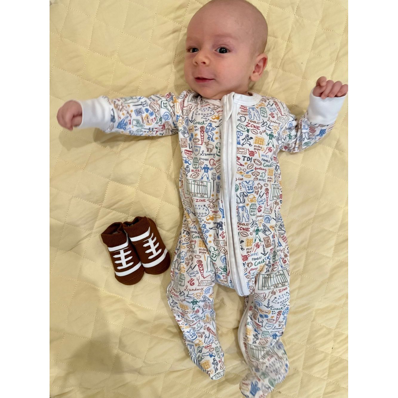 Football Zip Baby Onesie|10364