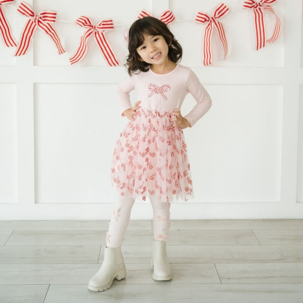 Candy Cane Confetti Christmas L/S Tutu Dress|10663