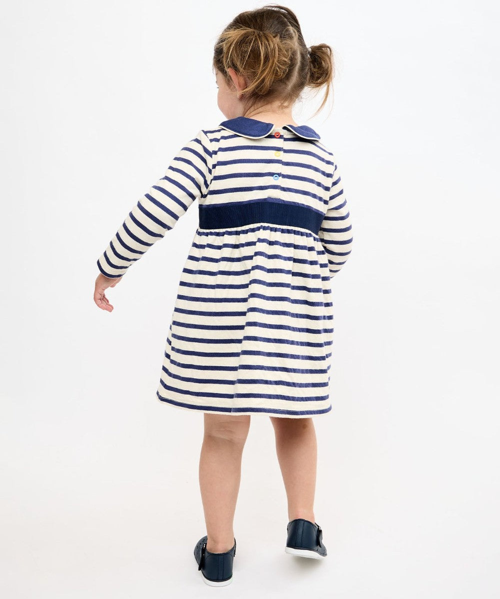 Marie Clare Baby Dress, Navy Stripe|9249