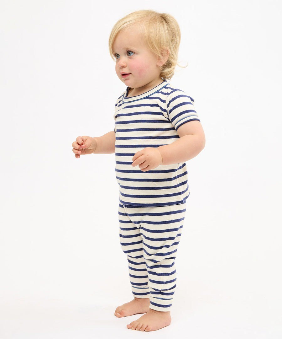 Willie Baby T-Shirt, Navy Stripe|10513