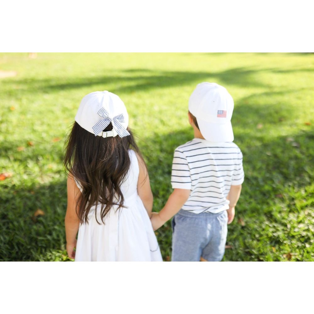 Junior American Flag Baseball Hat- white|8297