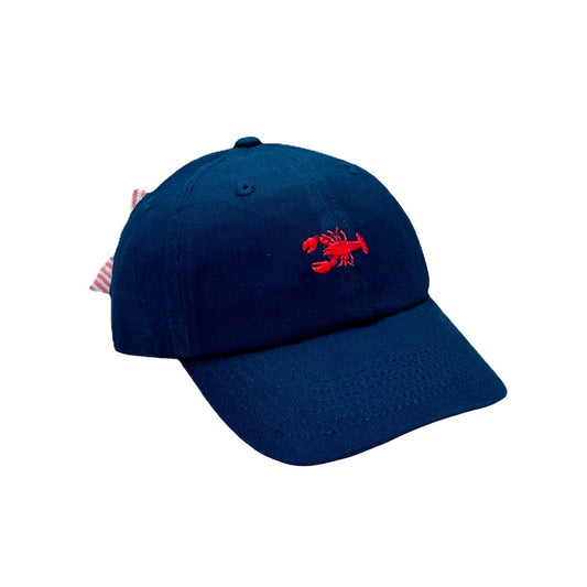 Girls' Lobster Bow Baseball Hat- navy|8090