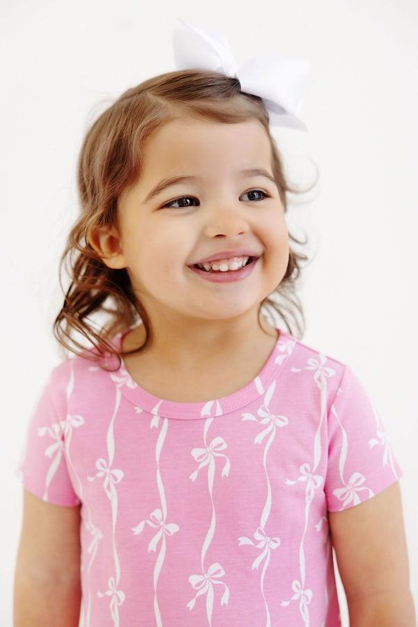 Polly Play Dress Short Sleeve-Bell Court Bows-Hot Pink|12754