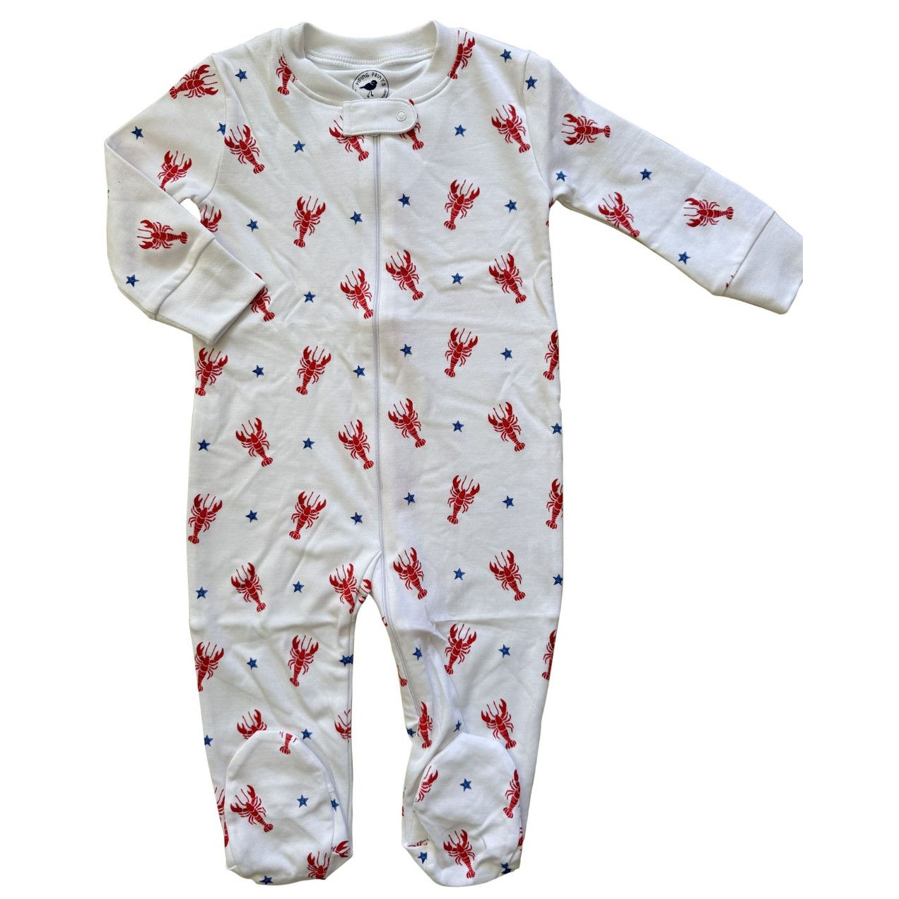 Lobsters + Stars Baby Zip Romper|10035