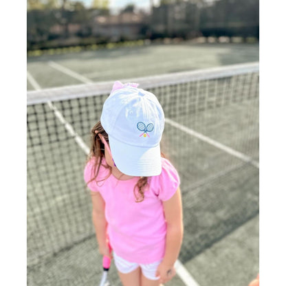 Girls' Tennis Bow Baseball Hat - white|8046