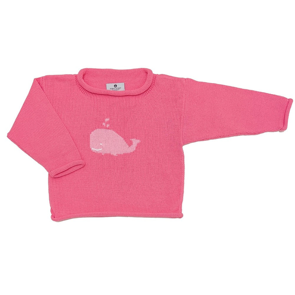 Whale Watch Roll Neck Sweater-Rose|9577