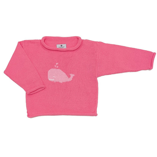 Whale Watch Roll Neck Sweater-Rose|9577