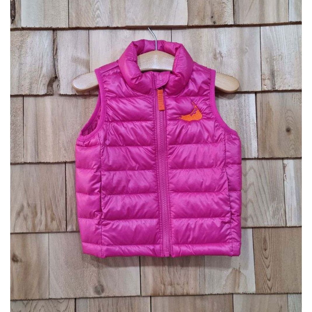Pink Puffer Vest with Embroidered Nantucket|5479
